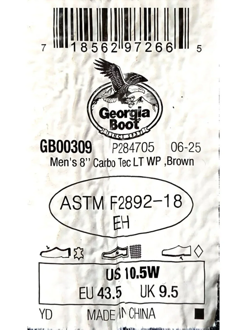 NIB Georgia Boot Carbo-Tec LT 8